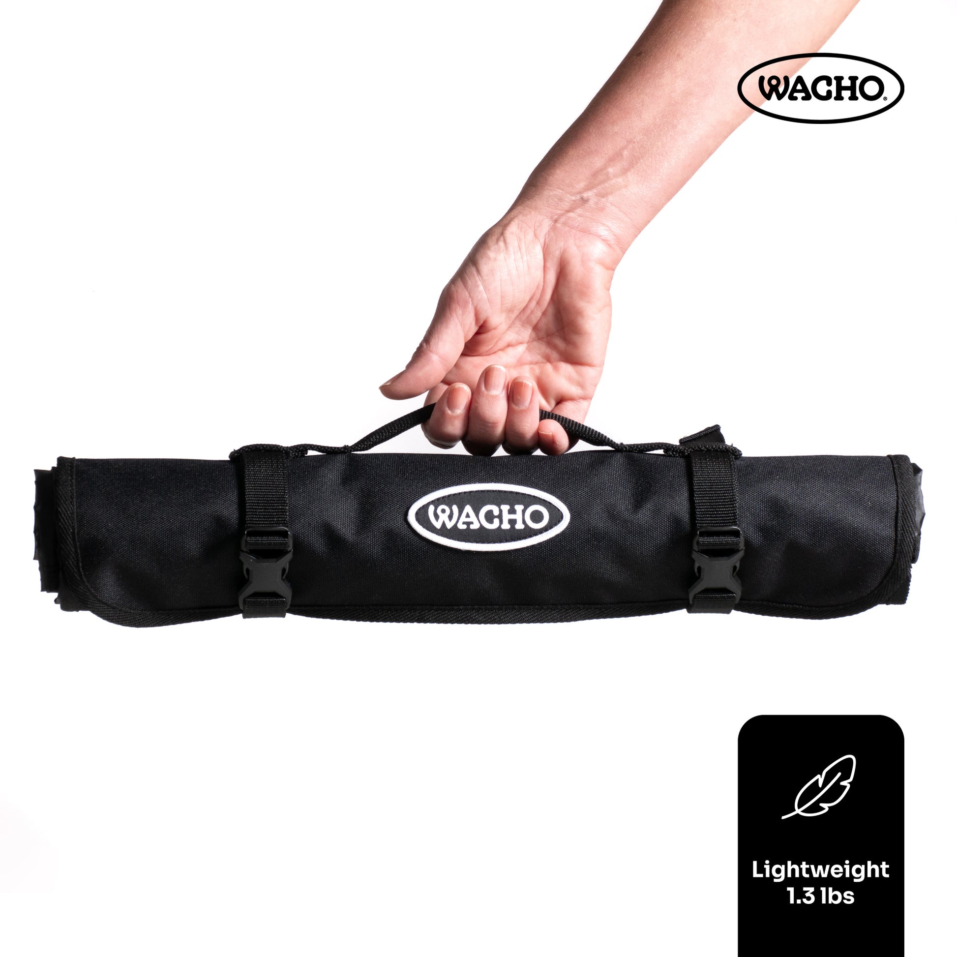 WACHO outdoor blanket packed into carry bag - lightweight 1.3 lbs