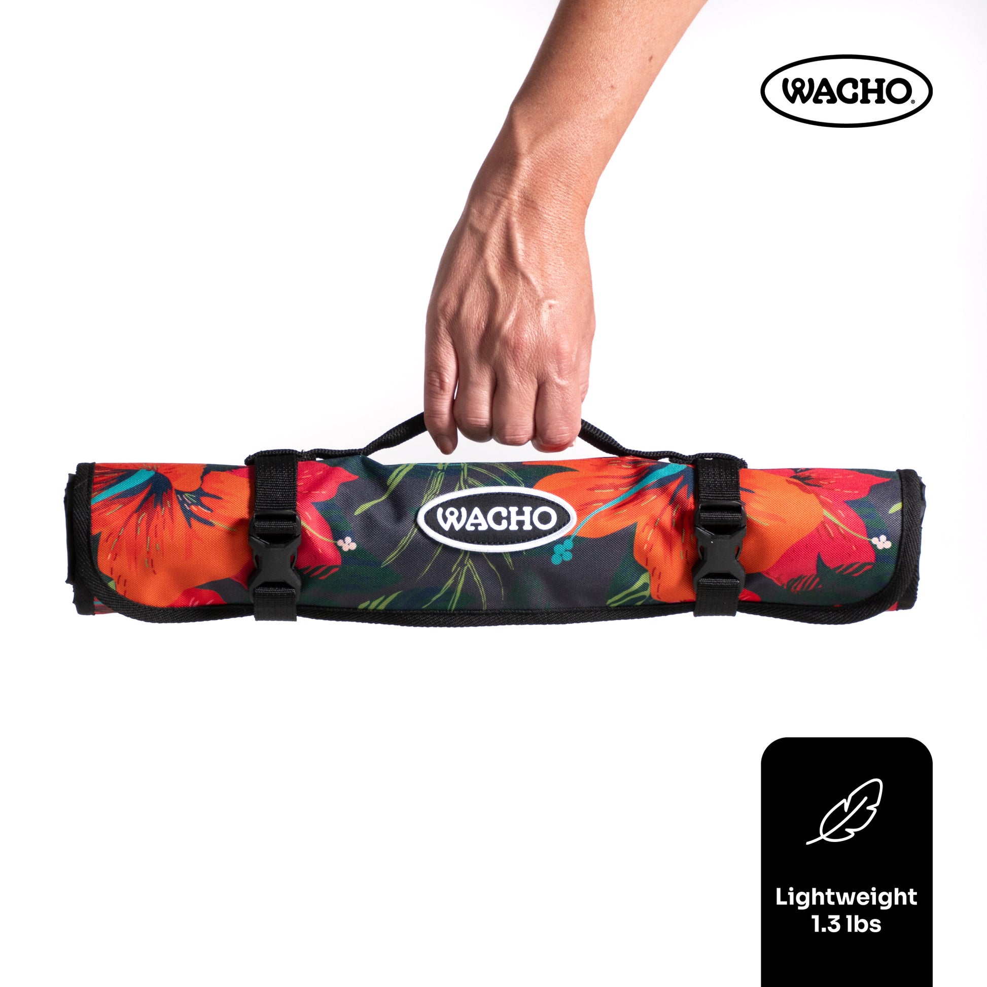 WACHO outdoor blanket packed into carry bag — lightweight 1.3 lbs